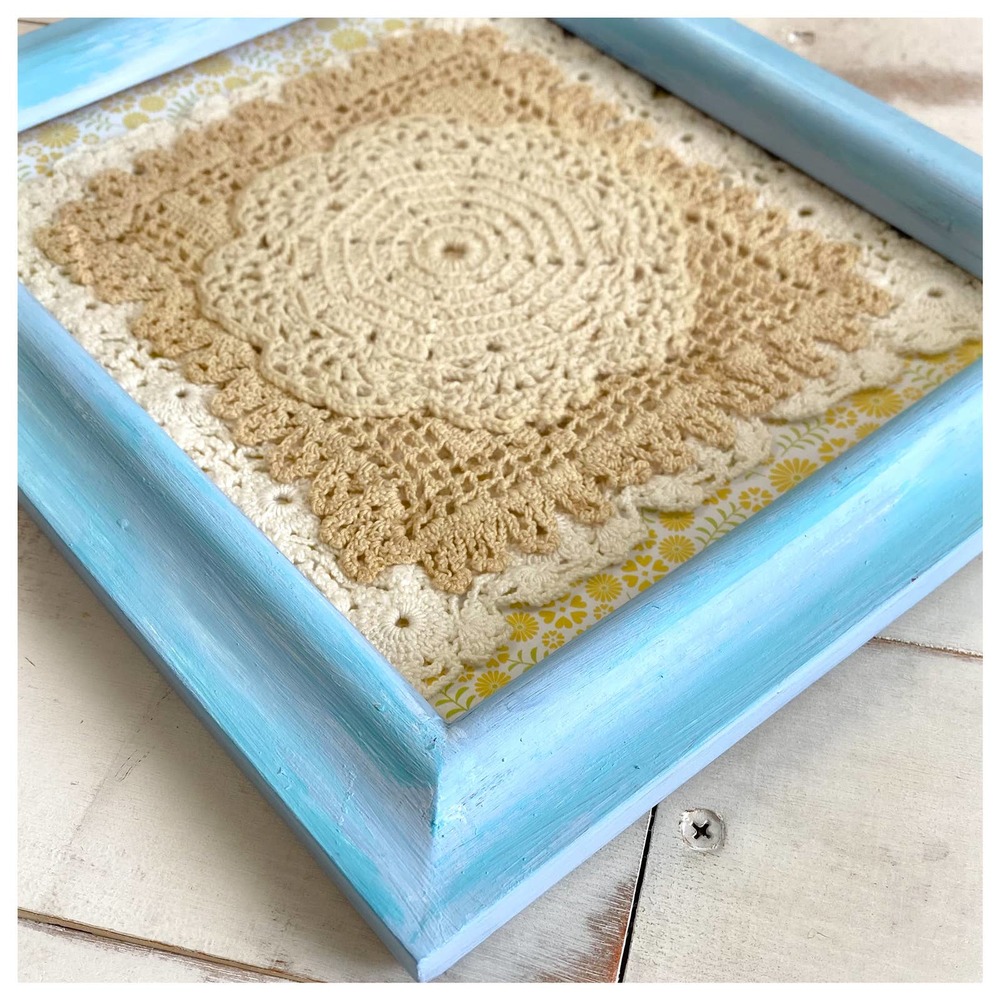 Farmhouse Framed Doily Art Decor - Picture 4 of 12